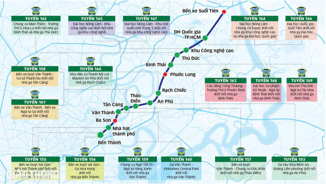 Hướng dẫn chi tiết nơi gửi xe, mua vé, cách đi xe buýt kết nối metro số 1 thuận tiện nhất- Ảnh 3.