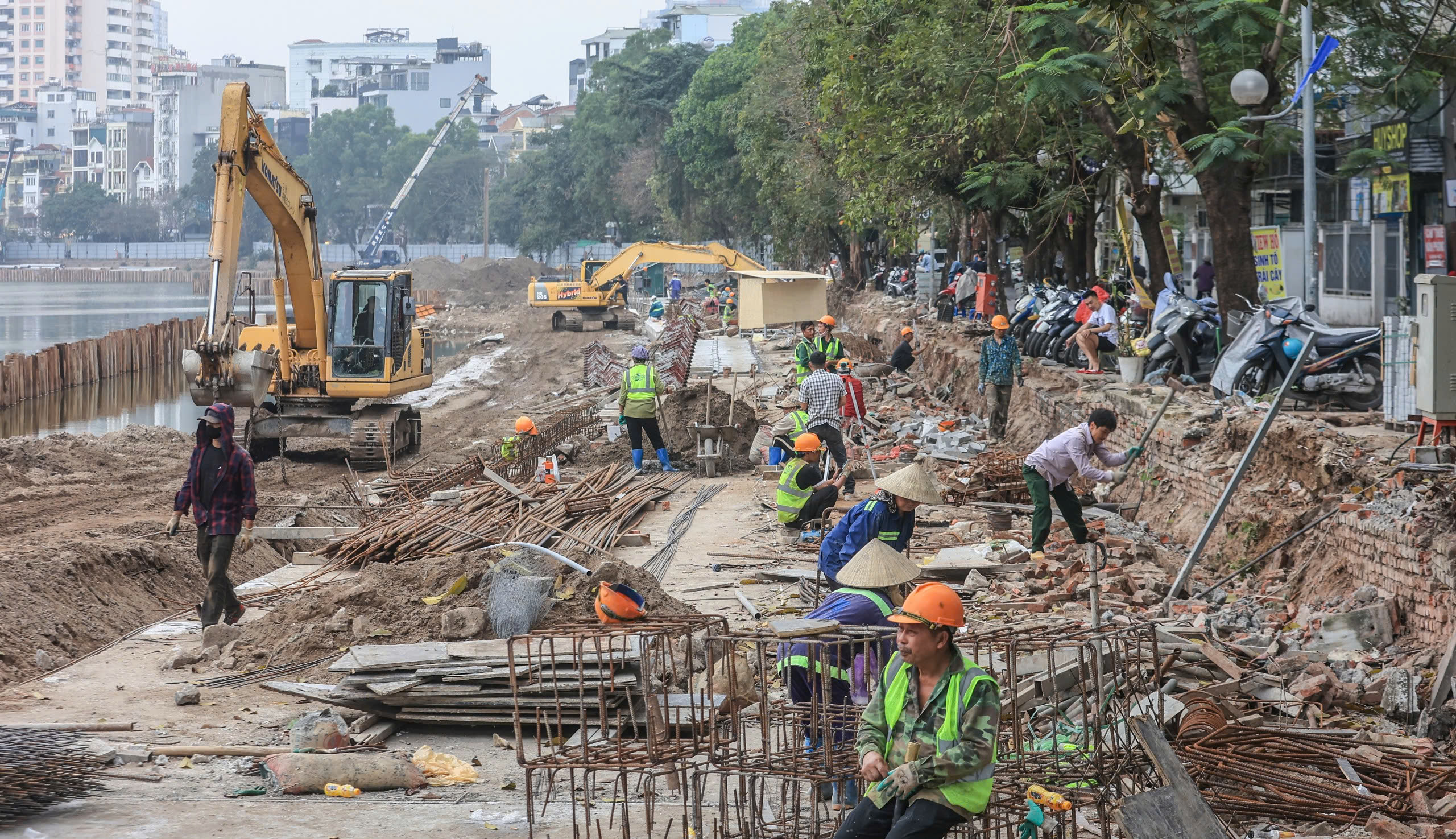 Cận cảnh công trường hồ Đống Đa sau 8 tháng cải tạo- Ảnh 6.