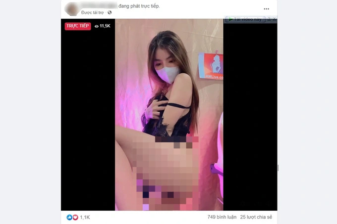Livestream quảng cáo ứng dụng khiêu dâm tràn lan trên Facebook